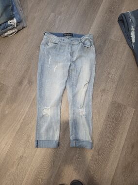 Indigo Rein Light Blue Distressed Boyfriend Jeans
